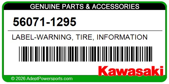 Kawasaki 56071-1295 Label-Warning, Tire, Information