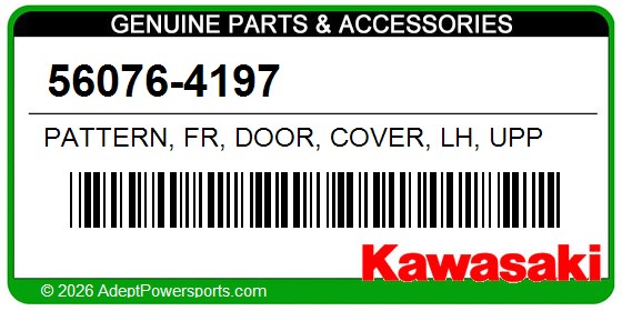 Kawasaki 56076-4197 Pattern, Fr, Door, Cover, Lh, Upp