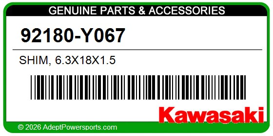 Kawasaki 92180-Y067 Shim, 6.3X18x1.5
