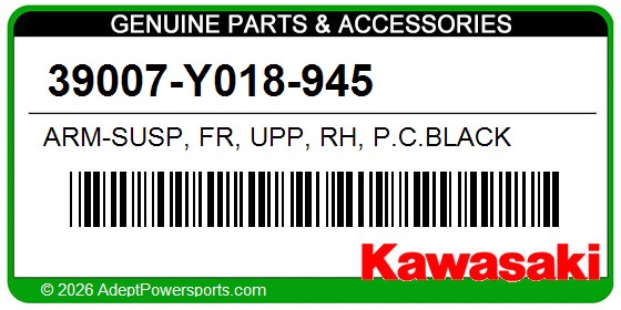 Kawasaki 39007-Y018-945 Arm-Susp, Fr, Upp, Rh, P.C.Black