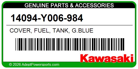 Kawasaki 14094-Y006-984 Cover, Fuel, Tank, G.Blue