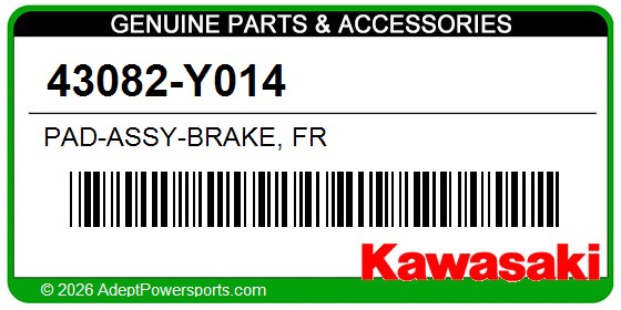 Kawasaki 43082-Y014 Pad-Assy-Brake, Fr