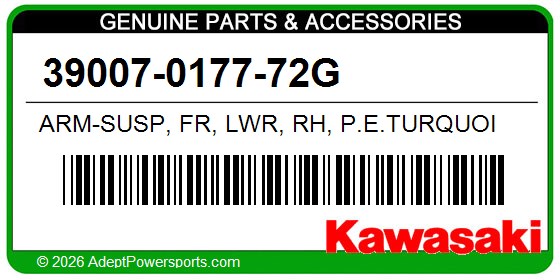 Kawasaki 39007-0177-72G Arm-Susp, Fr, Lwr, Rh, P.E.Turquoi