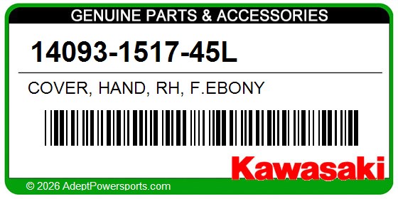 Kawasaki 14093-1517-45L Cover, Hand, Rh, F.Ebony