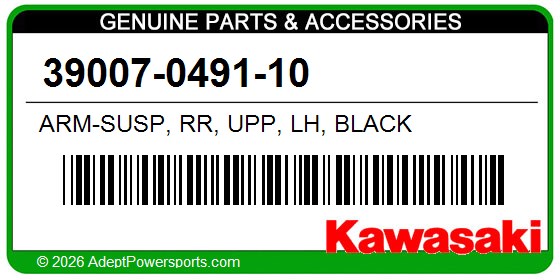 Kawasaki 39007-0491-10 Arm-Susp, Rr, Upp, Lh, Black