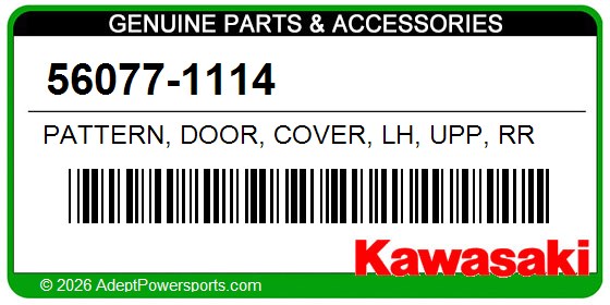Kawasaki 56077-1114 Pattern, Door, Cover, Lh, Upp, Rr