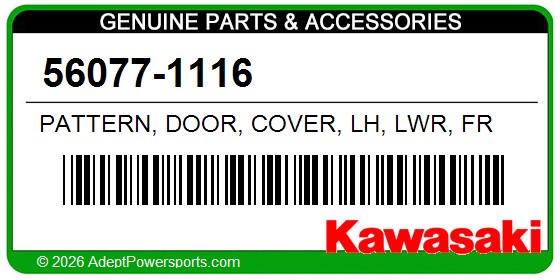 Kawasaki 56077-1116 Pattern, Door, Cover, Lh, Lwr, Fr