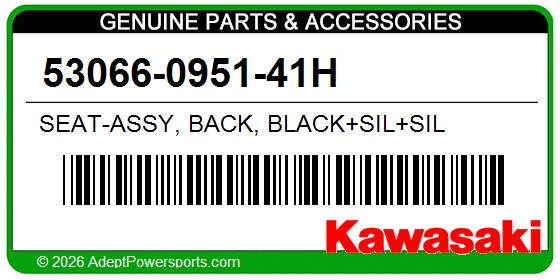 Kawasaki 53066-0951-41H Seat-Assy, Back, Black+Sil+Sil