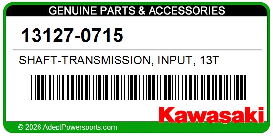 Kawasaki 13127-0715 Shaft-Transmission, Input, 13T