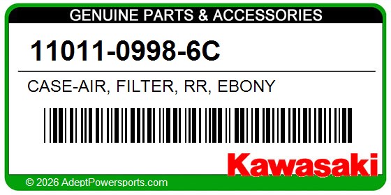 Kawasaki 11011-0998-6C Case-Air, Filter, Rr, Ebony