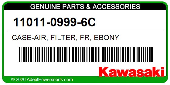 Kawasaki 11011-0999-6C Case-Air, Filter, Fr, Ebony