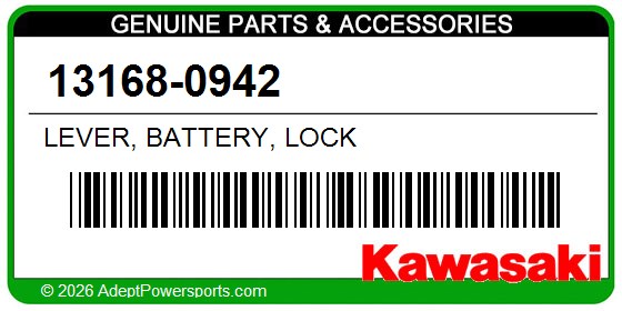 Kawasaki 13168-0942 Lever, Battery, Lock