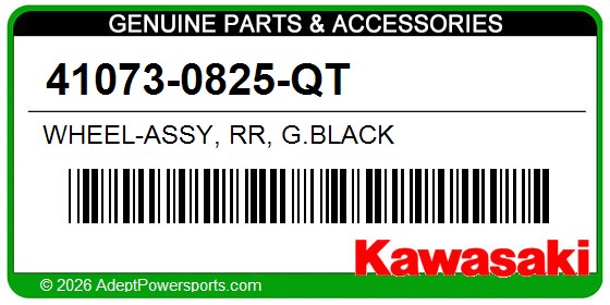Kawasaki 41073-0825-QT Wheel-Assy, Rr, G.Black
