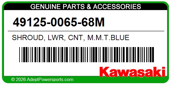 Kawasaki 49125-0065-68M Shroud, Lwr, Cnt, M.M.T.Blue