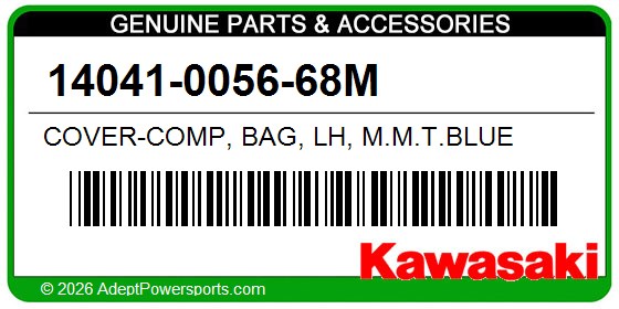 Kawasaki 14041-0056-68M Cover-Comp, Bag, Lh, M.M.T.Blue
