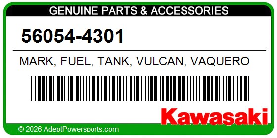 Kawasaki 56054-4301 Mark, Fuel, Tank, Vulcan, Vaquero