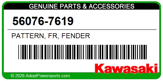 Kawasaki 56076-7619 Pattern, Fr, Fender