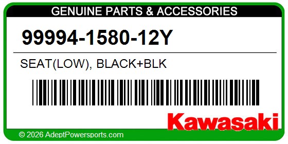 Kawasaki 99994-1580-12Y Seat(Low), Black+Blk