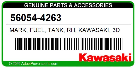 Kawasaki 56054-4263 Mark, Fuel, Tank, Rh, Kawasaki, 3D