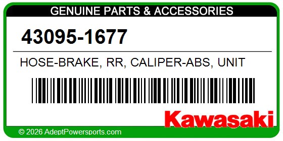 Kawasaki 43095-1677 Hose-Brake, Rr, Caliper-Abs, Unit