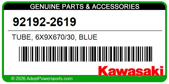 Kawasaki 92192-2619 Tube, 6X9x670/30, Blue