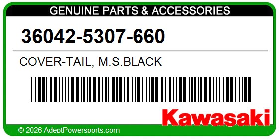 Kawasaki 36042-5307-660 Cover-Tail, M.S.Black