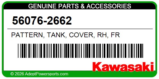 Kawasaki 56076-2662 Pattern, Tank, Cover, Rh, Fr