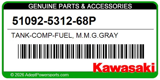 Kawasaki 51092-5312-68P Tank-Comp-Fuel, M.M.G.Gray