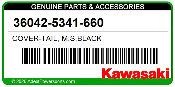 Kawasaki 36042-5341-660 Cover-Tail, M.S.Black