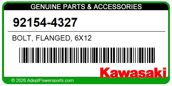 Kawasaki 92154-4327 Bolt, Flanged, 6X12