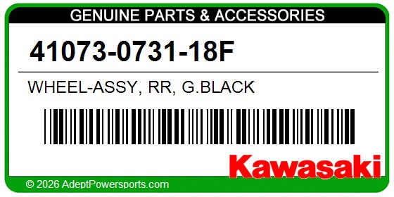 Kawasaki 41073-0731-18F Wheel-Assy, Rr, G.Black