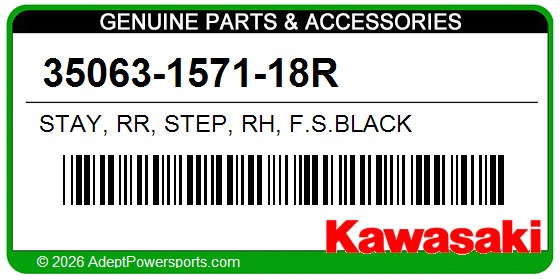 Kawasaki 35063-1571-18R Stay, Rr, Step, Rh, F.S.Black