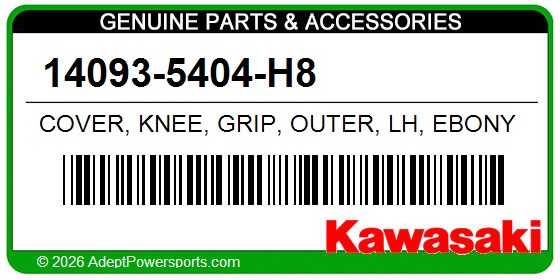 Kawasaki 14093-5404-H8 Cover, Knee, Grip, Outer, Lh, Ebony