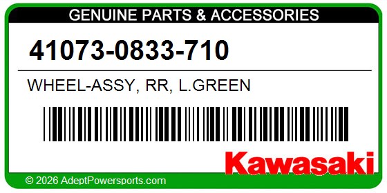 Kawasaki 41073-0833-710 Wheel-Assy, Rr, L.Green