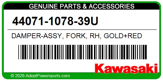 Kawasaki 44071-1078-39U Damper-Assy, Fork, Rh, Gold+Red