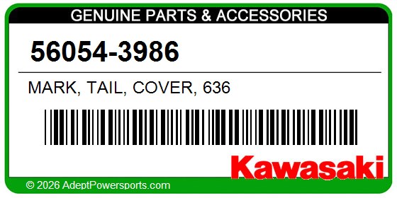 Kawasaki 56054-3986 Mark, Tail, Cover, 636