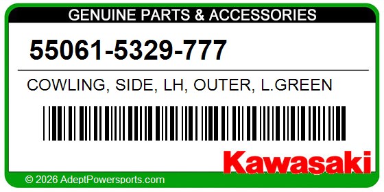 Kawasaki 55061-5329-777 Cowling, Side, Lh, Outer, L.Green