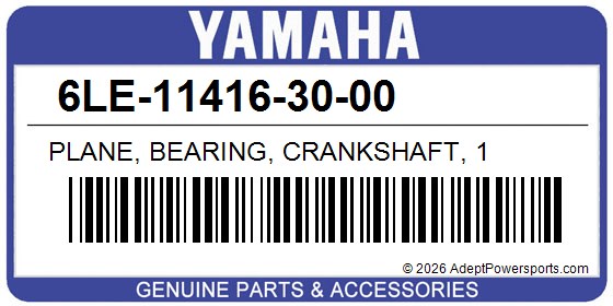 Yamaha 6LE-11416-30-00 Plane, Bearing, Crankshaft, 1