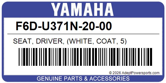 Yamaha F6D-U371N-20-00 Seat, Driver, (White, Coat, 5)