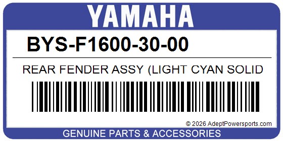 Yamaha BYS-F1600-30-00 Rear Fender Assy (Light Cyan Solid 4)