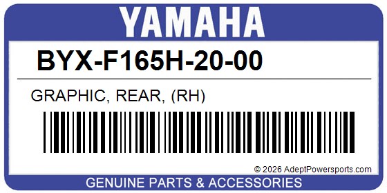 Yamaha BYX-F165H-20-00 Graphic, Rear, (Rh)