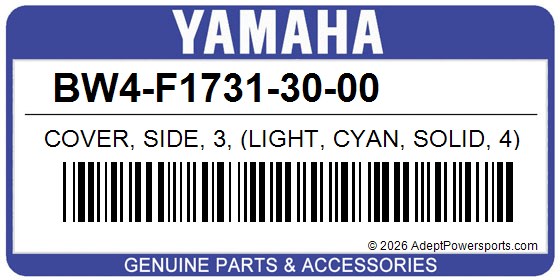 Yamaha BW4-F1731-30-00 Cover, Side, 3, (Light, Cyan, Solid, 4)