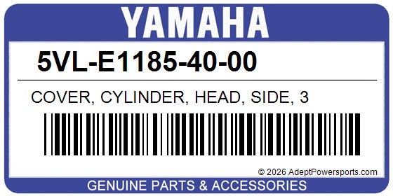 Yamaha 5VL-E1185-40-00 Cover, Cylinder, Head, Side, 3