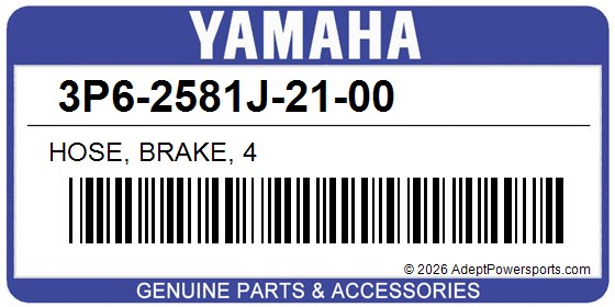 Yamaha 3P6-2581J-21-00 Hose, Brake, 4