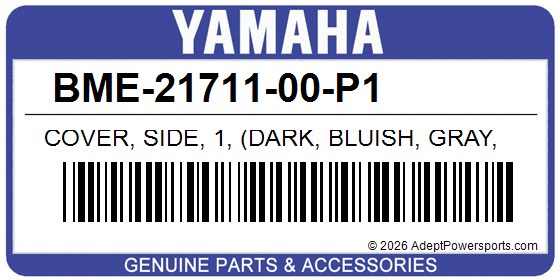 Yamaha BME-21711-00-P1 Cover, Side, 1, (Dark, Bluish, Gray, Metallic, 8)