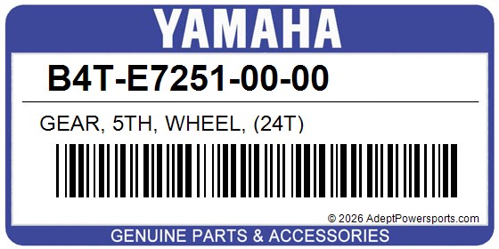 Yamaha B4T-E7251-00-00 Gear, 5Th, Wheel, (24T)