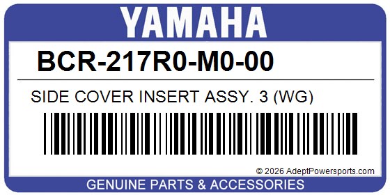 Yamaha BCR-217R0-M0-00 Side Cover Insert Assy. 3 (Wg)