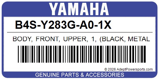 Yamaha B4S-Y283G-A0-1X Body, Front, Upper, 1, (Black, Metallic, X)