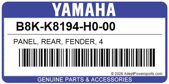 Yamaha B8K-K8194-H0-00 Panel, Rear, Fender, 4