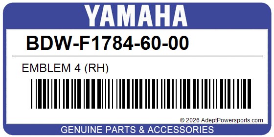 Yamaha BDW-F1784-60-00 Emblem 4 (Rh)